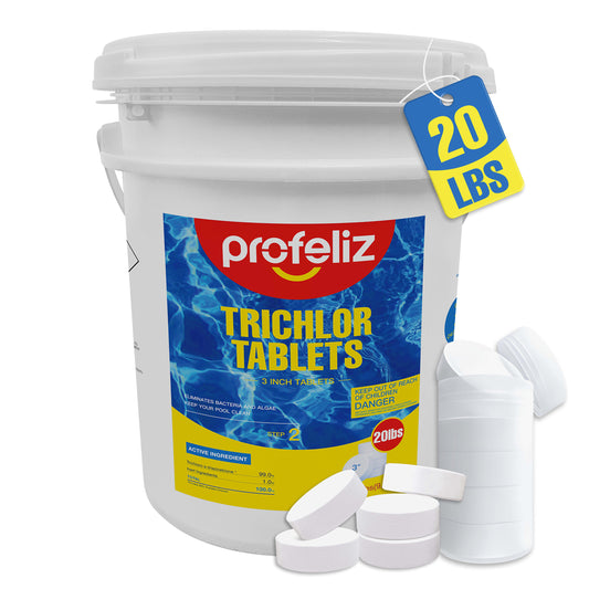Chlorine Tablets 3 Inch for Swimming Pools, Kills Bacteria and Stops Algae, Slow Dissolving,Exclusive Protective Packaging,Pool Chlorine Tablets,20LB