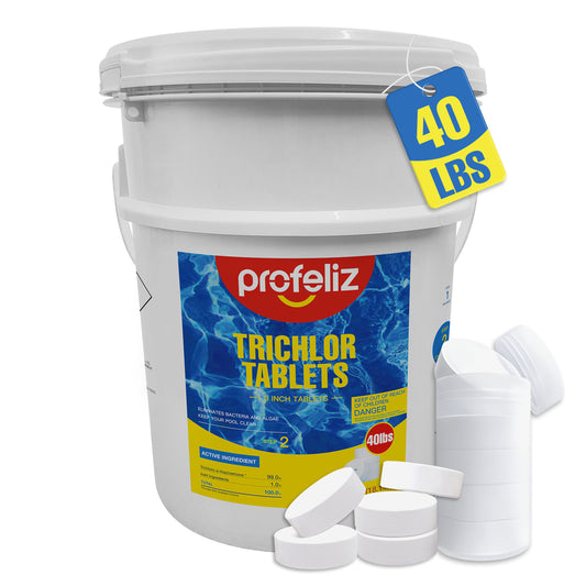 Chlorine Tablets 3 Inch for Swimming Pools, Kills Bacteria and Stops Algae, Slow Dissolving,Exclusive Protective Packaging,Pool Chlorine Tablets,40LB