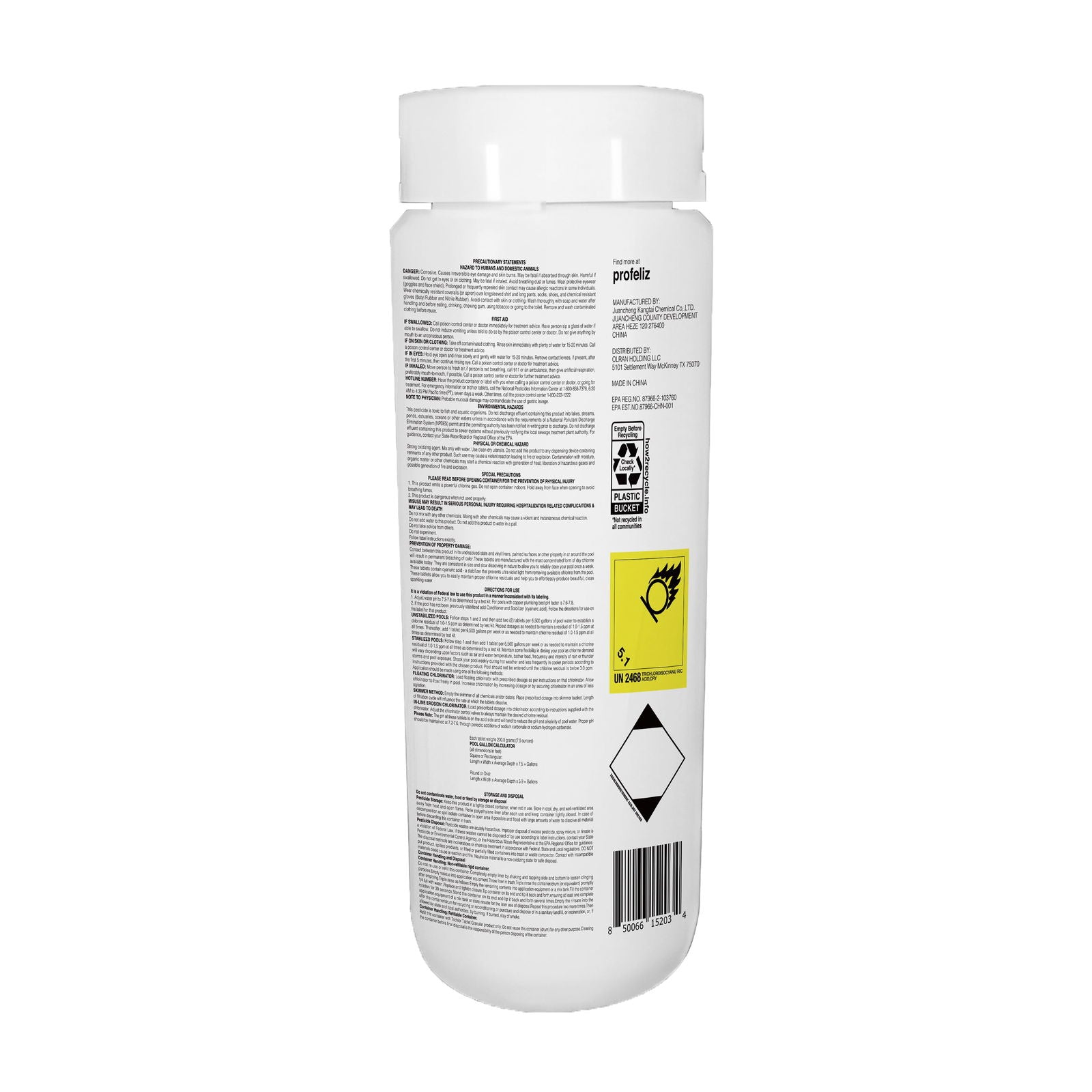 Chlorine Tablets 1 Inch for Swimming Pools, Kills Bacteria and Stops Algae, Slow Dissolving,Exclusive Protective Packaging,Pool Chlorine Tablets,1.35LB - Profeliz -  -