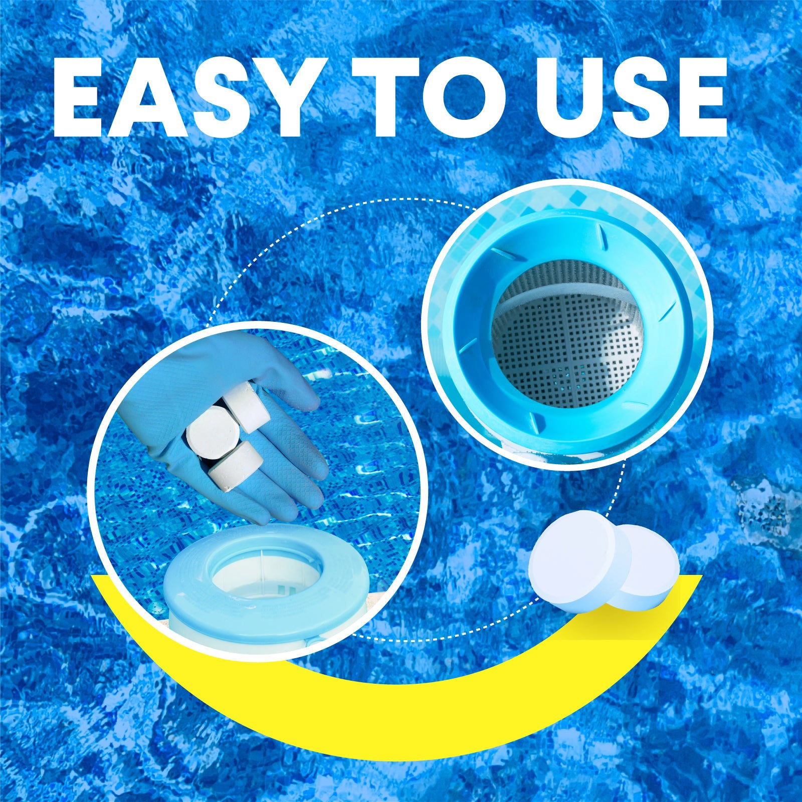 Chlorine Tablets 1 Inch for Swimming Pools, Kills Bacteria and Stops Algae, Slow Dissolving,Exclusive Protective Packaging,Pool Chlorine Tablets,1.35LB - Profeliz -  -
