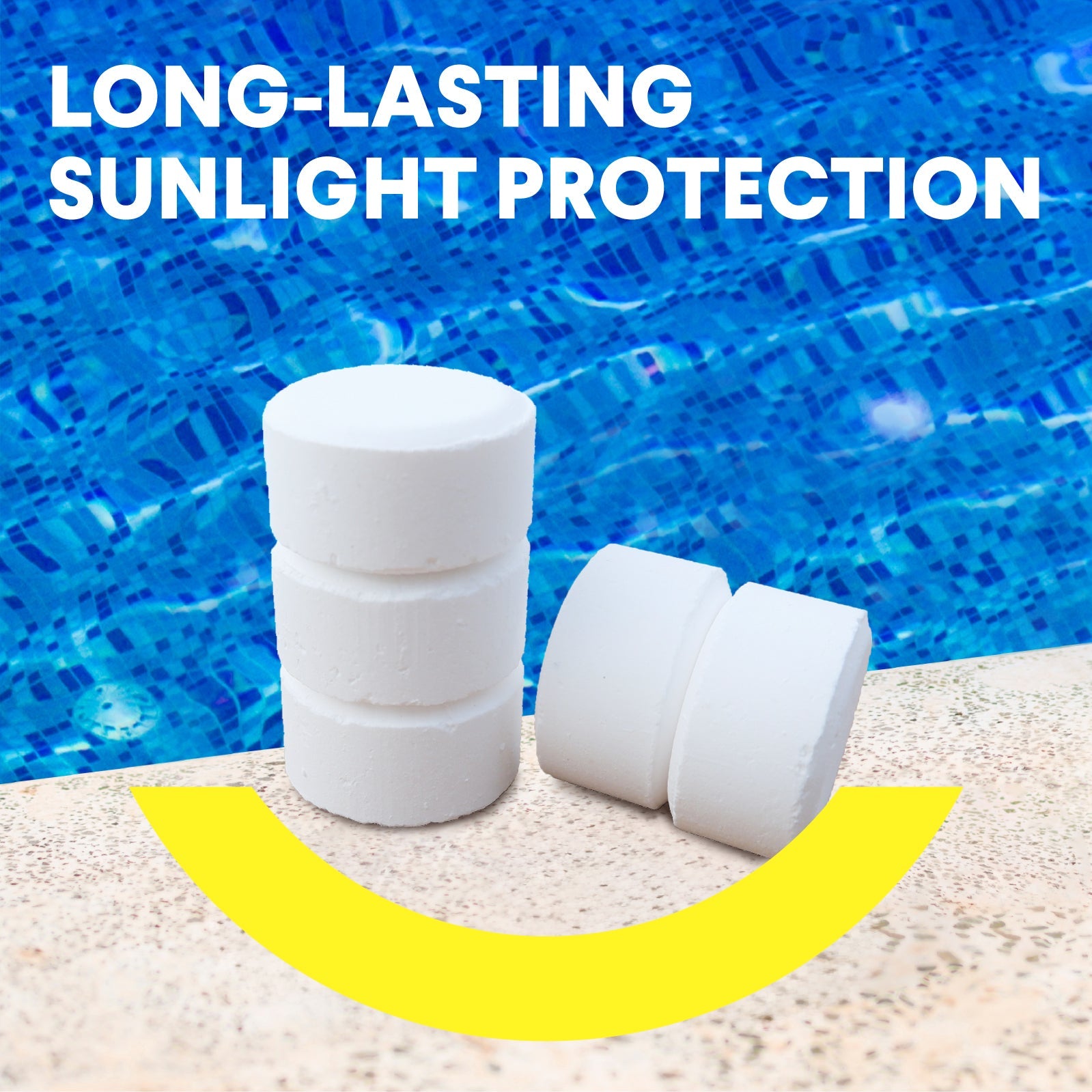 Chlorine Tablets 1 Inch for Swimming Pools, Kills Bacteria and Stops Algae, Slow Dissolving,Exclusive Protective Packaging,Pool Chlorine Tablets,1.35LB - Profeliz -  -