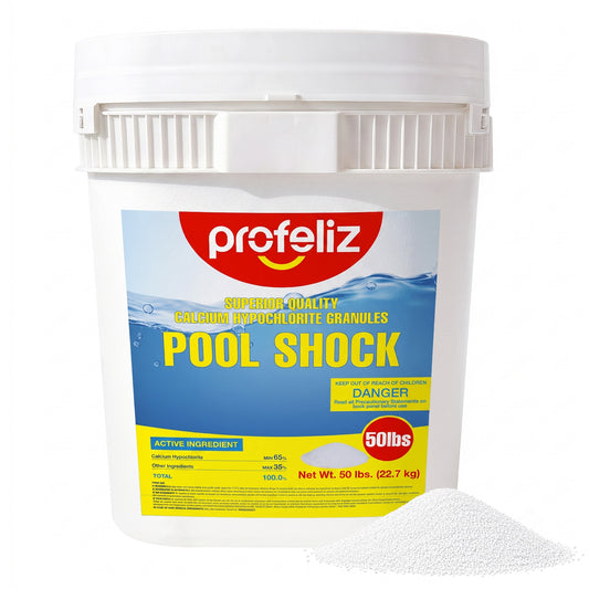 Pool Shock,Prevents Algae & Bacteria,Swimming Pool Chemical,50lb | 65% Cal-Hypo Granular Sanitizer