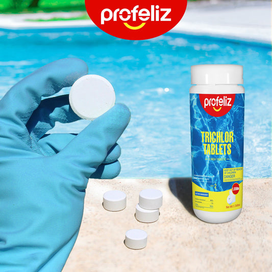 Chlorine Tablets 1 Inch for Swimming Pools, Kills Bacteria and Stops Algae, Slow Dissolving,Exclusive Protective Packaging,Pool Chlorine Tablets,1.35LB - Profeliz -  - 