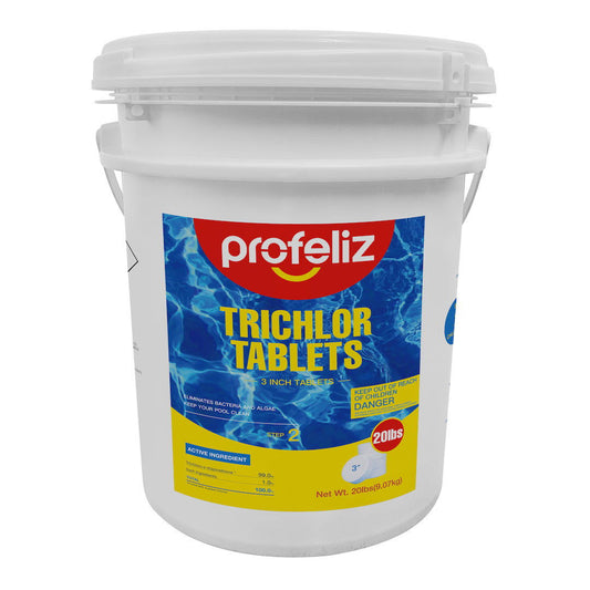 Chlorine Tablets 3 Inch for Swimming Pools, Kills Bacteria and Stops Algae, Slow Dissolving,Exclusive Protective Packaging,Pool Chlorine Tablets,20LB - Profeliz -  - 